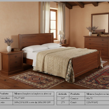 letto matrimoniale in legno