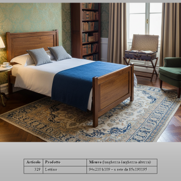 letto arte povera noce massello