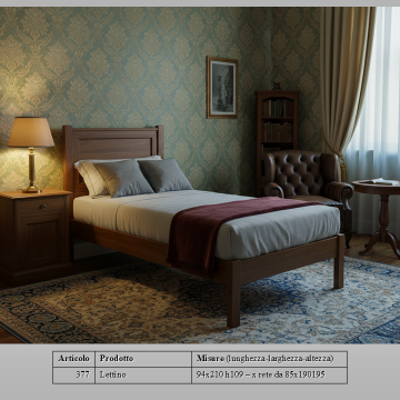 letto singolo noce