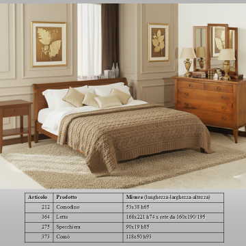 Letto a barchetta noce