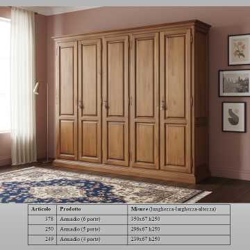 armadio 3-4-5-6 porte in legno