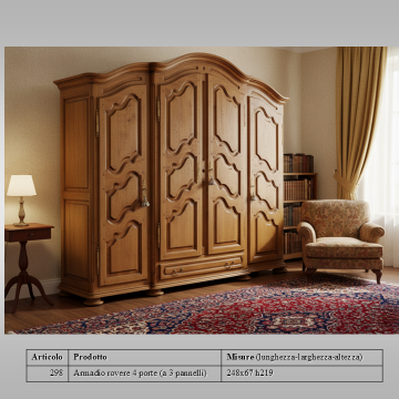 armadio provenzale rovere massello