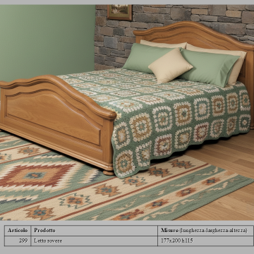 Letto provenzale in rovere