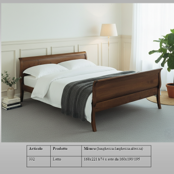 Letto barchetta noce