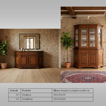 Credenza e cristalliera veneta