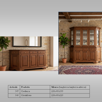 Credenza e cristalliera veneta