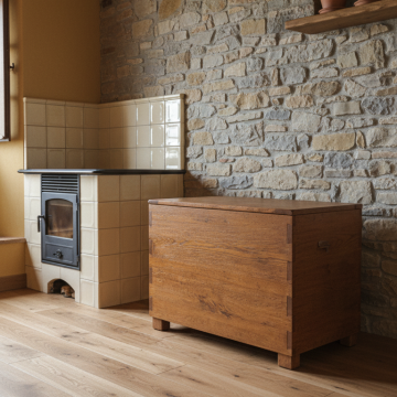 porta pellets in rovere